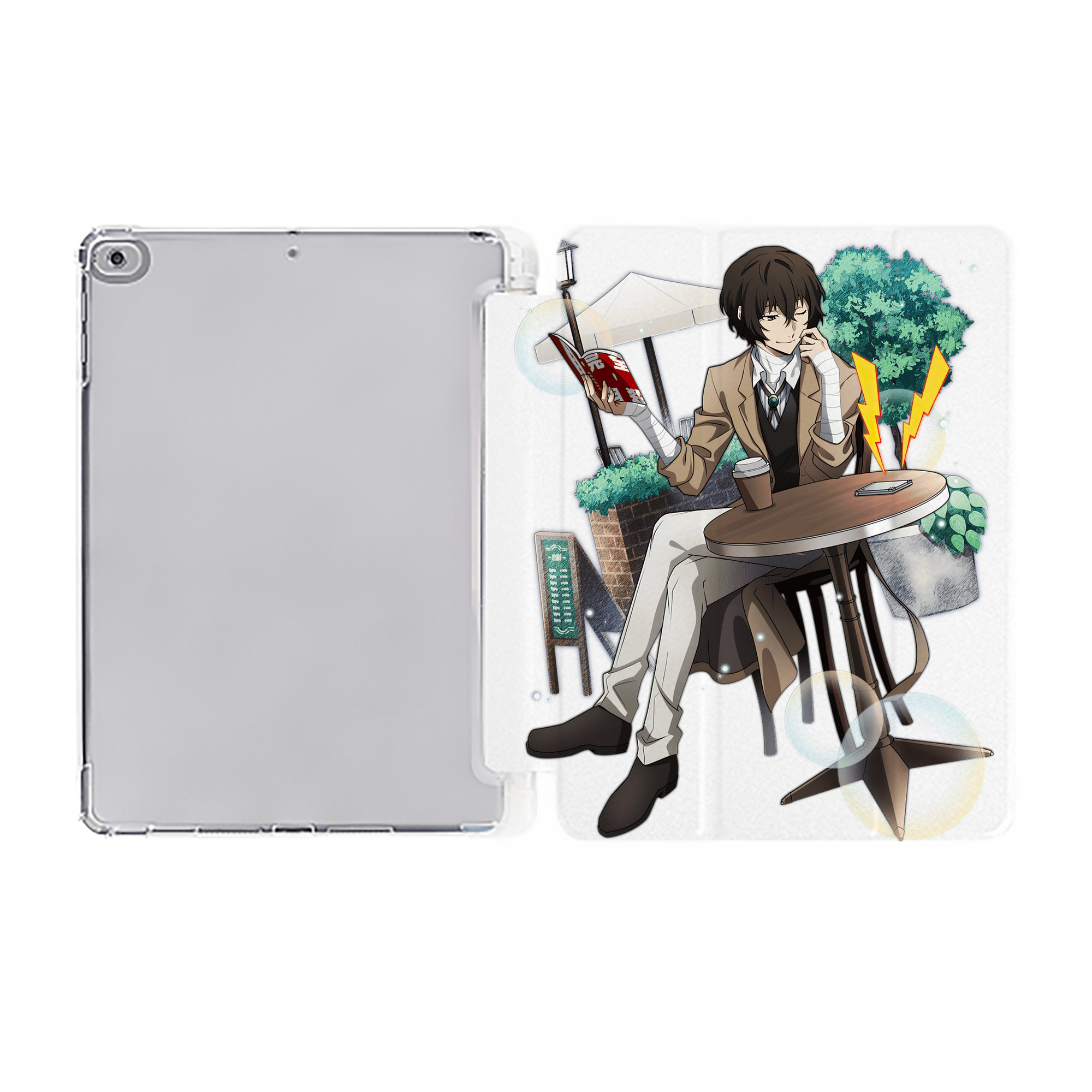（画像用） 文豪ストレイドッグス Bungo Stray Dogs IPad ケース ペン収納付き 三つ折りスタンド PUレザー×シリコン 対応機種9.5/10.5/10.9インチ